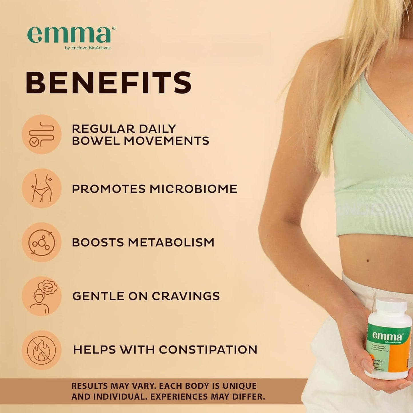 Emma Gut Health Relief Supplement, Doctor Endorsed Formula for Women & Men