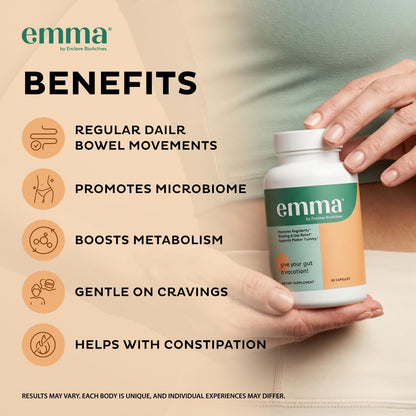 Emma: Dr. Endorsed Supplement for Constipation, resveratrol & quercetin for leaky gut & constipation relief.